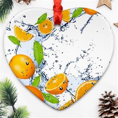 Fruits Water Vegetables Food Heart Ornament (two Sides)