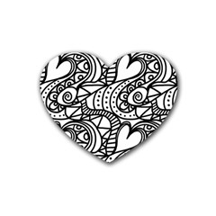 Seamless Tile Background Abstract Rubber Coaster (heart) 