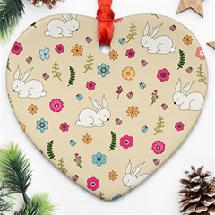 Easter Bunny  Heart Ornament (two Sides)