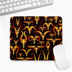 Stylised Horns Black Pattern Large Mousepads