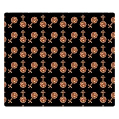 Victorian Crosses Black Double Sided Flano Blanket (small) 