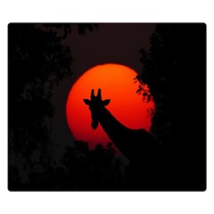 Giraffe Animal Africa Sunset Double Sided Flano Blanket (small) 