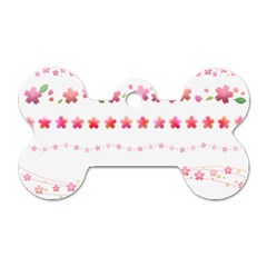Sakura Border Cherry Blossom Dog Tag Bone (one Side)
