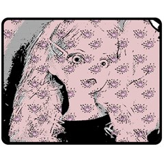 Wide Eyed Girl Pink Fleece Blanket (medium) 