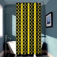 Circles Lines Black Yellow Shower Curtain 36  X 72  (stall) 