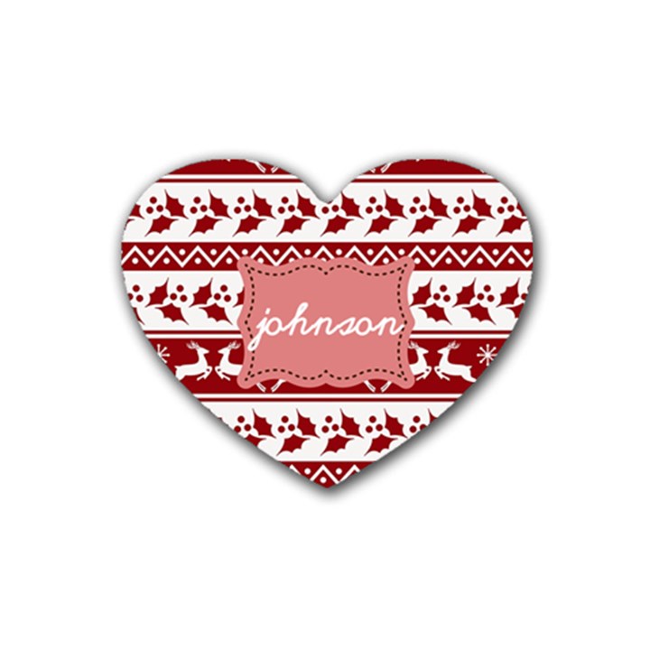 red xmas Drink Coasters (Heart)