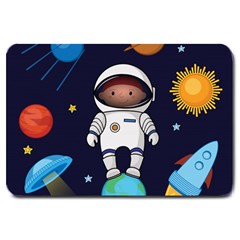 Boy Spaceman Space Rocket Ufo Planets Stars Large Doormat 