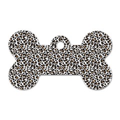 Leopard Spots Pattern, Geometric Dots, Animal Fur Print Dog Tag Bone (one Side)