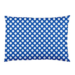 Pastel Blue, White Polka Dots Pattern, Retro, Classic Dotted Theme Pillow Case (two Sides)