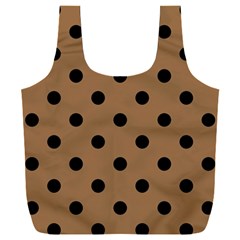 Large Black Polka Dots On Bone Brown - Full Print Recycle Bag (xxxl)
