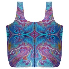Marbling Turquoise Marbling Full Print Recycle Bag (xxxl)