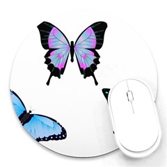 3 Butterflies Round Mousepads