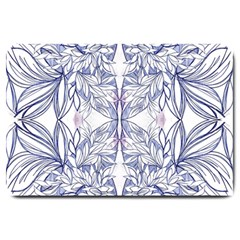 Blue Biro Patterns Large Doormat 
