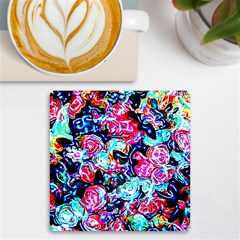 Neon Floral Uv Print Square Tile Coaster 