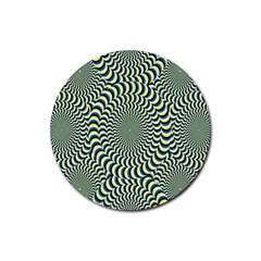 Illusion Waves Pattern Rubber Coaster (round)