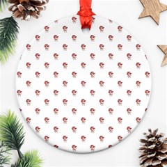 Weird Fantasy Bird Drawing Motif Pattern Ornament (round)