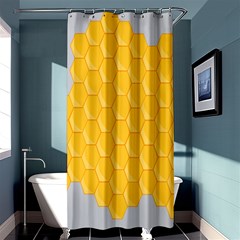 Hexagons Yellow Honeycomb Hive Bee Hive Pattern Shower Curtain 36  X 72  (stall) 