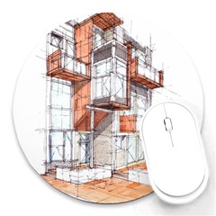 Rag-flats-onion-flats-llc-architecture-drawing Graffiti-architecture Round Mousepads