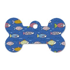 Sea Fish Blue Submarine Animals Dog Tag Bone (one Side)