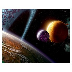 Planets In Space Double Sided Flano Blanket (medium) 