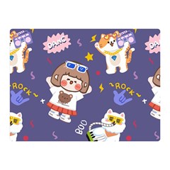Girl Cartoon Background Pattern Double Sided Flano Blanket (mini) 