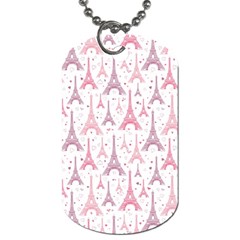 Eiffel Tower Pattern Wallpaper Dog Tag (one Side)