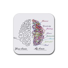 Neurodivergent Creative Smart Brain Rubber Coaster (square)