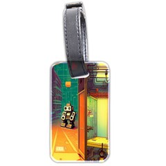Illustration Robot Cute Sweet Futuristic Luggage Tag (two Sides)