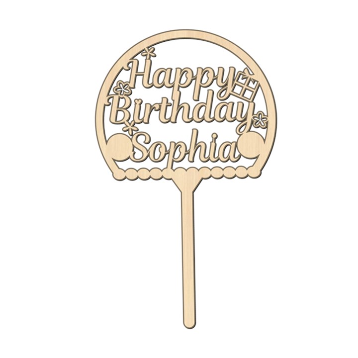 Personalized Birthday Cake Topper Wood Ornament