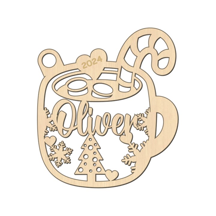 Personalized Christmas Hot drink Wood Ornament
