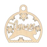 Personalized Christmas Cat Walk Wood Ornament Front