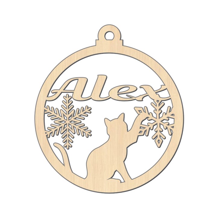 Personalized Big Name Cat Stand Up Wood Ornament