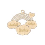 Personalized Rainbow Triplets 2 Wood Ornament Front