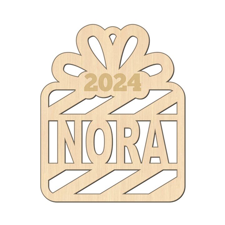 Personalized Christmas Gift Box Wood Ornament