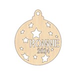 Personalized Name Stars Wood Ornament Front