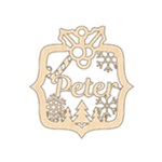 Personalized Christmas Decor Square Wood Ornament Front