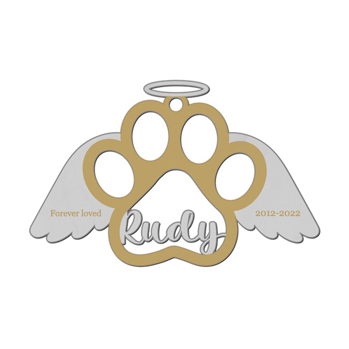 Personalized Dog Memorial Wings Angel Wood Ornament