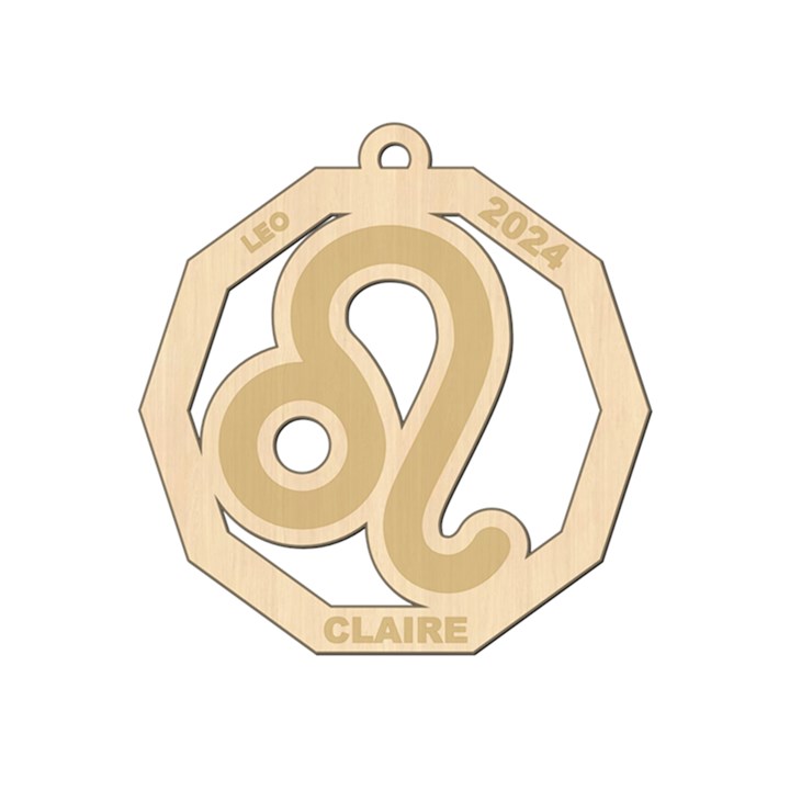 Personalized Zodiac Sign Leo Wood Ornament