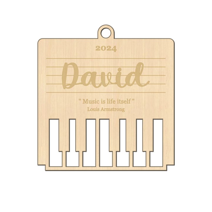 Personalized Musical piano Wood Ornament
