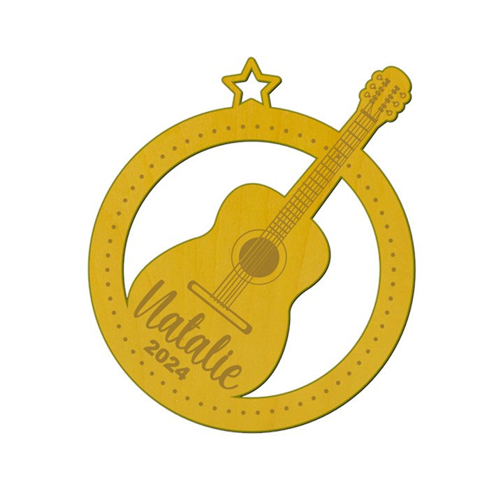 Personalized Musical Guitar Wood Ornament