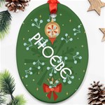 Xmas Bell Pattern Ornament Oval Ornament (Two Sides) Front