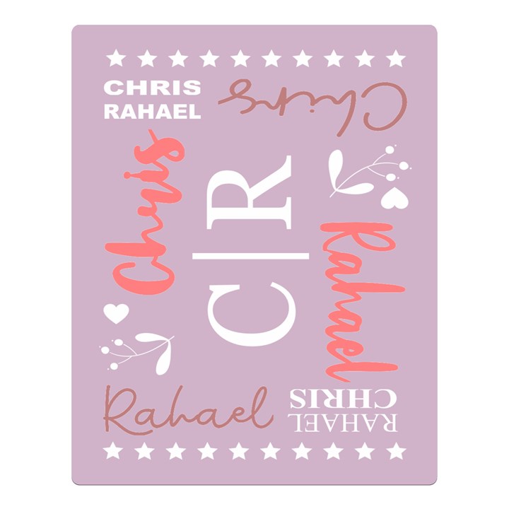 Personalized Name Wedding Family Love Two Sides Premium Plush Fleece Blanket (Large)