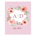 Personalized Name Flowers Wedding Gift Two Sides Premium Plush Fleece Blanket (Large) 80 x60  Blanket Front