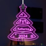 xmas tree LED Acrylic Ornament Front