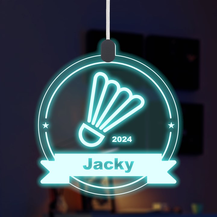 Personalized Sport Theme Badminton LED Acrylic Ornament