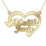 Personalized Name Love Butterfly 925 Sterling Silver Name Pendant Necklace Front