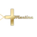 Personalized Name Cross 925 Sterling Silver Name Pendant Necklace Front