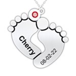 Personalized Baby Birth Name 925 Sterling Silver Name Pendant Necklace Front