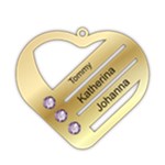 Personalized 3 Line Names Heart 925 Sterling Silver Pendant Necklace Front