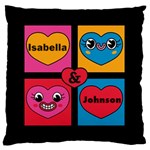Personlized Smiling Heart Face Large Cushion Case (One Side) Front